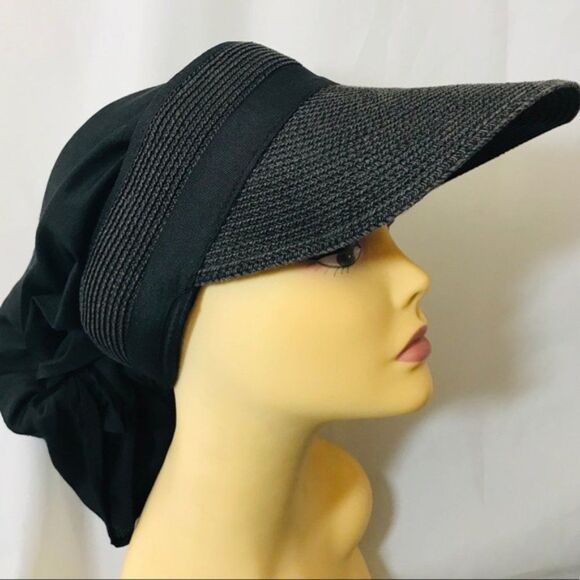 Black Versatile Hat Paper and Cotton Blend - Picture 9 of 10